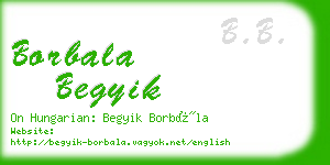 borbala begyik business card